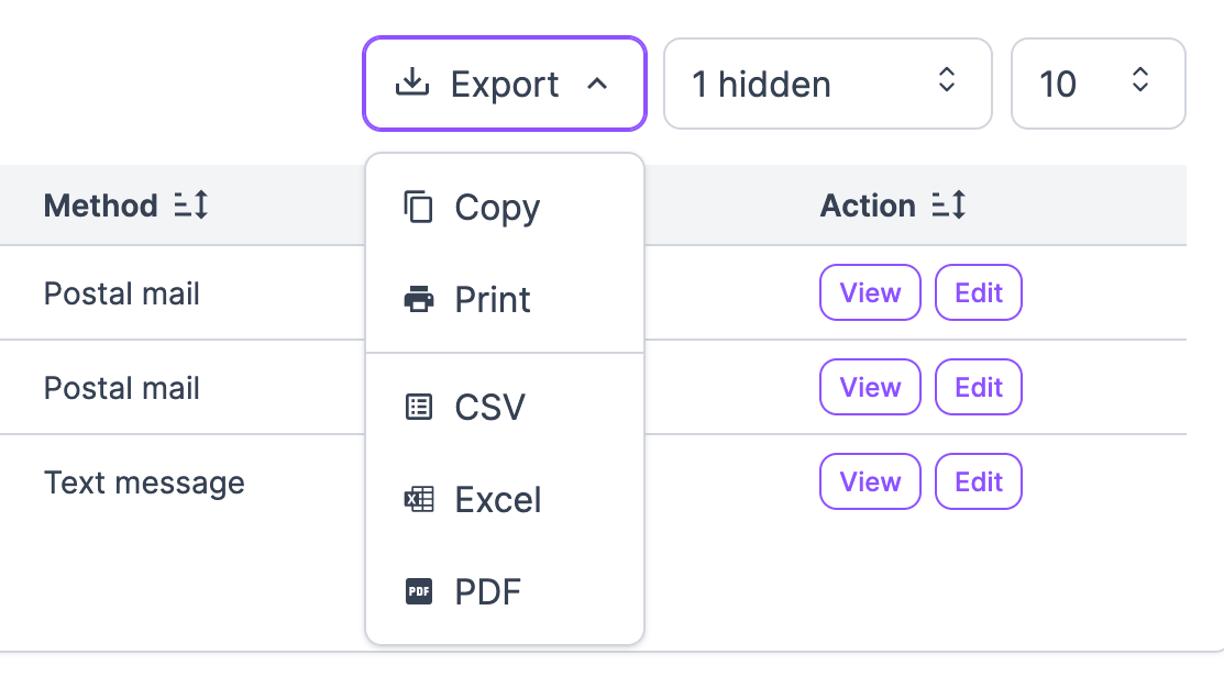 Export your data
