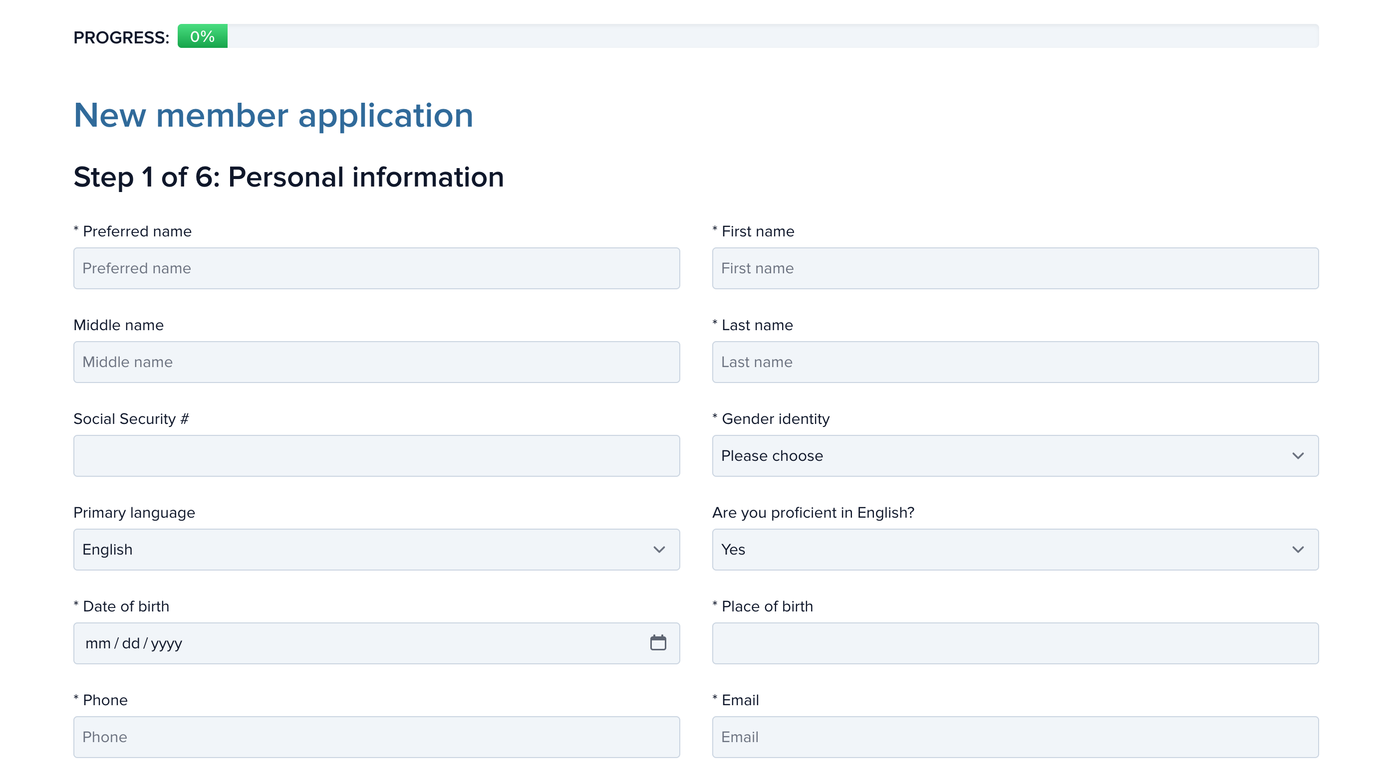 Member forms